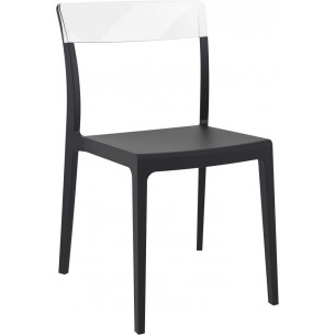 Flash black&amp;transparent polypropylene chair Siesta