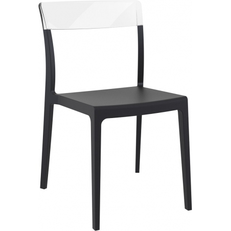 Designerskie Krzesło z tworzywa Flash Czarny z przeźroczystym Siesta do jadalni, kuchni i salonu.