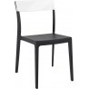 Flash black&amp;transparent polypropylene chair Siesta
