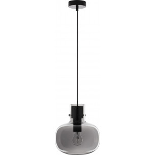 Bulgy 22cm smoked glass retro glass pendant lamp