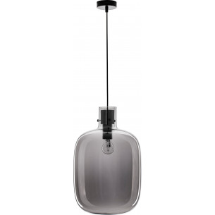 Bulgy 30cm smoked glass retro glass pendant lamp