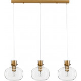 Bulgy III 86cm transparent&amp;brass retro glass pendant lamp