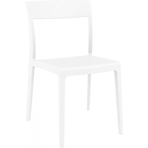 Stylowe Krzesło z tworzywa Flash Białe Siesta do salonu i jadalni.