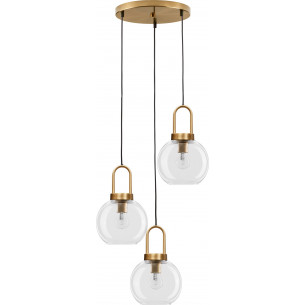 Astri III transparent&amp;brass retro glass pendant lamp