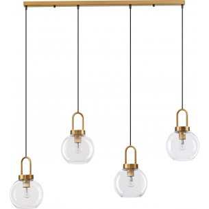 Astri IV transparent&amp;brass retro glass pendant lamp