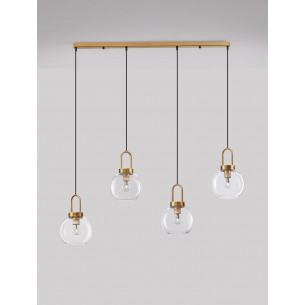 Astri IV transparent&amp;brass retro glass pendant lamp 2