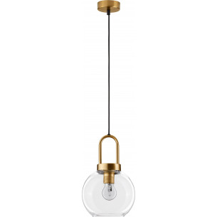 Astri 20cm transparent&amp;brass retro glass pendant lamp