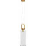 Lampa wisząca szklana retro Astri 15,5cm przeźroczysty/mosiądz