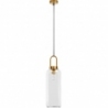 Astri 15.5cm clear&amp;brass retro glass pendant lamp