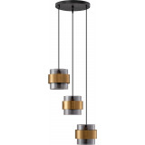 Nanno III smoked glass&amp;brass glamour glass pendant lamp