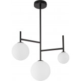 Hide Ball III opal&amp;black glass balls ceiling lamp