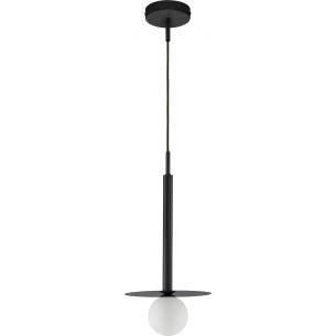 Lampa wisząca szklana kula Hide Ball 22cm opal/czarny