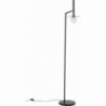 Morgan opal&amp;black glass globe designer floor lamp