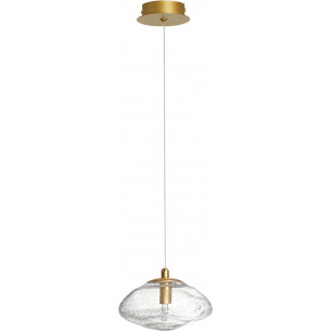 Crushed 16cm transparent&amp;brass glamour glass pendant lamp