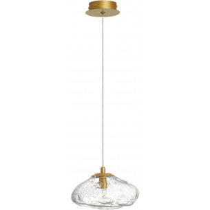 Crushed 20cm transparent&amp;brass glamour glass pendant lamp