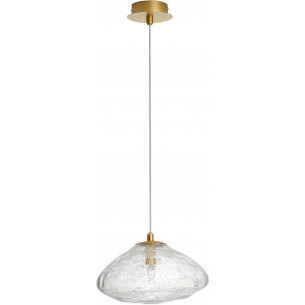 Crushed 26cm transparent&amp;brass glamour glass pendant lamp