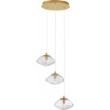 Crushed III transparent&amp;brass glamour glass pendant lamp