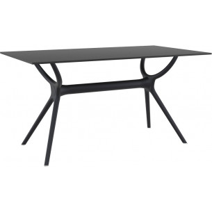 Air 140x80 black rectangular dining table Siesta