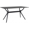 Air 140x80 black rectangular dining table Siesta