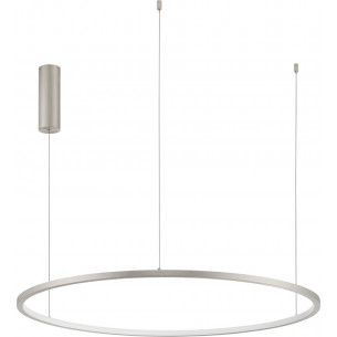 Cirkel LED 80cm brushed silver modern round pendant lamp