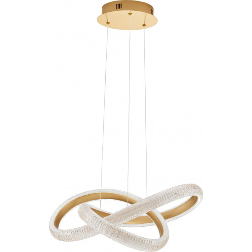 Sando LED 52.5cm brass glamour pendant lamp with crystals