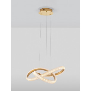 Lampa wisząca glamour z kryształkami Sando LED 52,5cm mosiężna 2