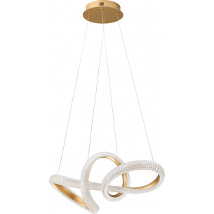 Lampa wisząca glamour z kryształkami Sando LED 75,5cm mosiężna 2