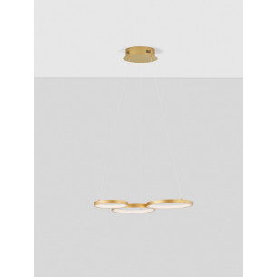 Lampa wiszące okręgi nowoczesne Raan LED 55cm mosiężna 2