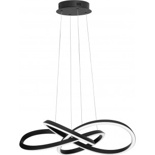 Wave LED 68cm black modern pendant light