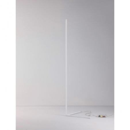 Stylowa Lampa podłogowa minimalistyczna Match LED biała do salonu i sypialni