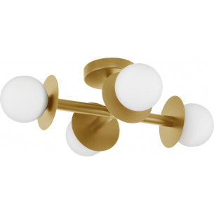 Hide Ball IV opal&amp;brass glamour glass balls ceiling lamp