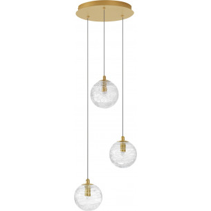 Nebuu III transparent&amp;brass glamour glass balls pendant lamp