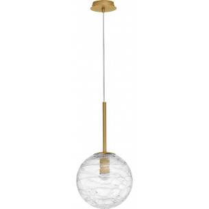 Nebuu 25cm clear&amp;brass glamour glass globe pendant lamp