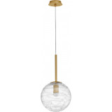 Lampa wisząca szklana kula glamour Nebuu 25cm przeźroczysty/mosiądz