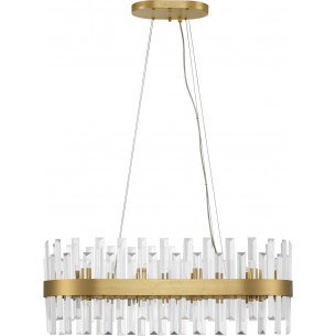 Taja 85cm transparent&amp;satin gold glamour crystal pendant lamp