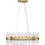 Taja 85cm transparent&amp;satin gold glamour crystal pendant lamp