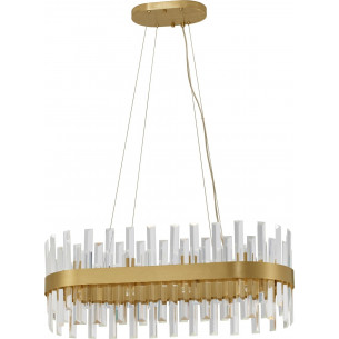 Lampa wisząca kryształowa glamour Taja 80cm przeźroczysty/satynowe złoto 2