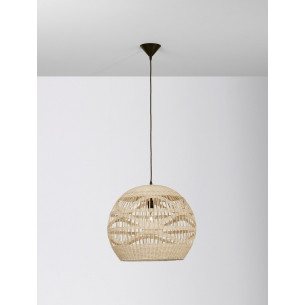 Saparua I 48.5cm boho rattan sphere pendant lamp 2