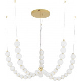 Moti LED 118cm white opal&amp;gold glamour glass globes pendant lamp