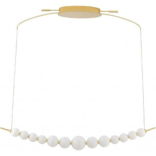 Moti LED 107cm white opal&amp;gold glamour glass balls pendant lamp