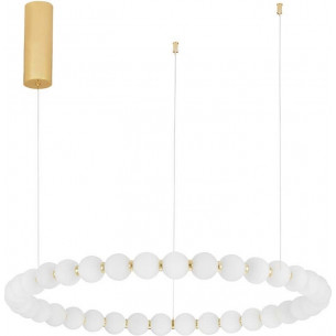 Moti LED 80cm white opal&amp;gold glamour glass balls pendant lamp