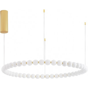 Moti LED 104cm white opal&amp;gold glamour glass balls pendant lamp