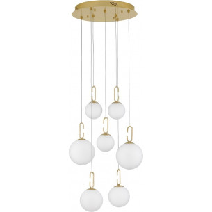 Grap LED VII white&amp;gold glamour glass balls pendant lamp