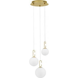 Grap LED III white&amp;gold glamour glass balls pendant lamp