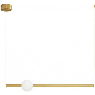 Ball stripe LED 92cm gold&amp;opal glamour pendant lamp