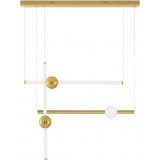 Lampa wisząca glamour Ball Stripe LED III 92cm złoty/opal
