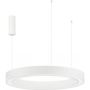 Cole LED 80cm white round pendant lamp with remote control