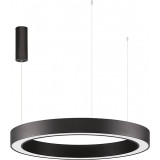 Cole LED 80cm black round pendant lamp with remote control