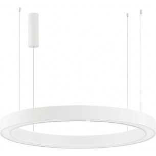 Cole LED 100cm white round pendant lamp with remote control