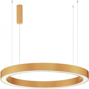 Cole LED 100cm brass round pendant lamp with remote control